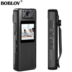 BOBLOV A22 Mini Body Camera 180 Degrees Rotatable Lens 1080P HD Small Body Camera with LED Screen Support 4 Hours Recording Cam