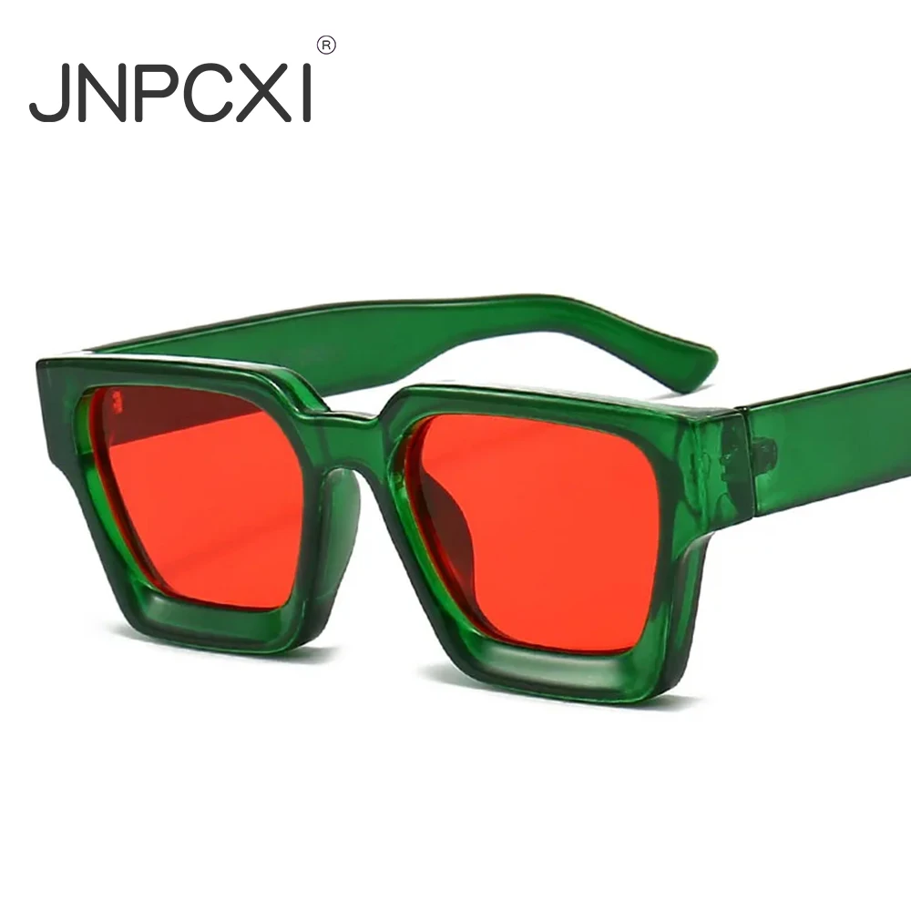 

JNPCXI Fashion Square Women Luxury Sunglasses Retro Green Brand Designer Men Trending Sun Glasses Shades UV400