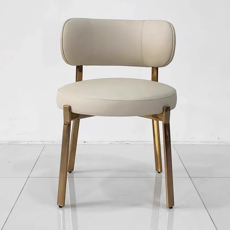 

Italian light stainless steel gold plated dining chair Milk tea bakery dessert shop coffee chair hotel book chair