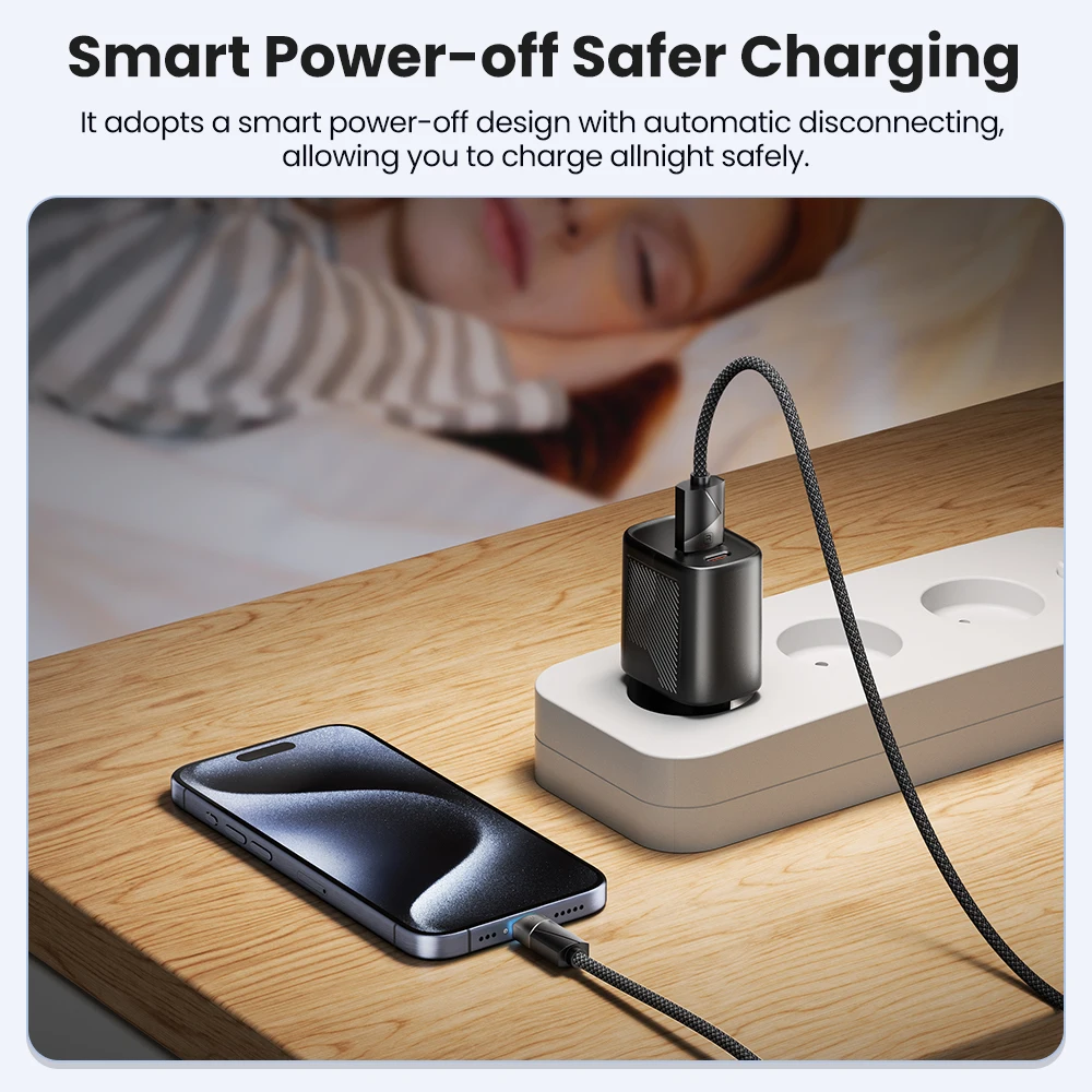 كابل Toocki 3A USB C ذكي لإيقاف التشغيل لهاتف iPhone 15 Pro Max QC3.0 شحن سريع من النوع C سلك لسلك بيانات Samsung Xiaomi OnePlus #3