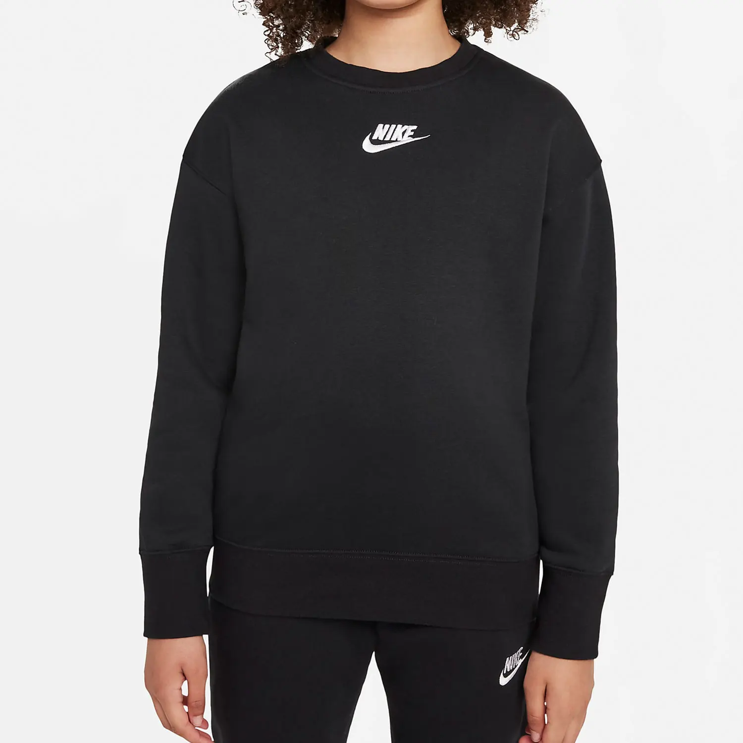 

Официальная сезонная новая повседневная толстовка с круглым вырезом Nike для больших детей DD7473-010