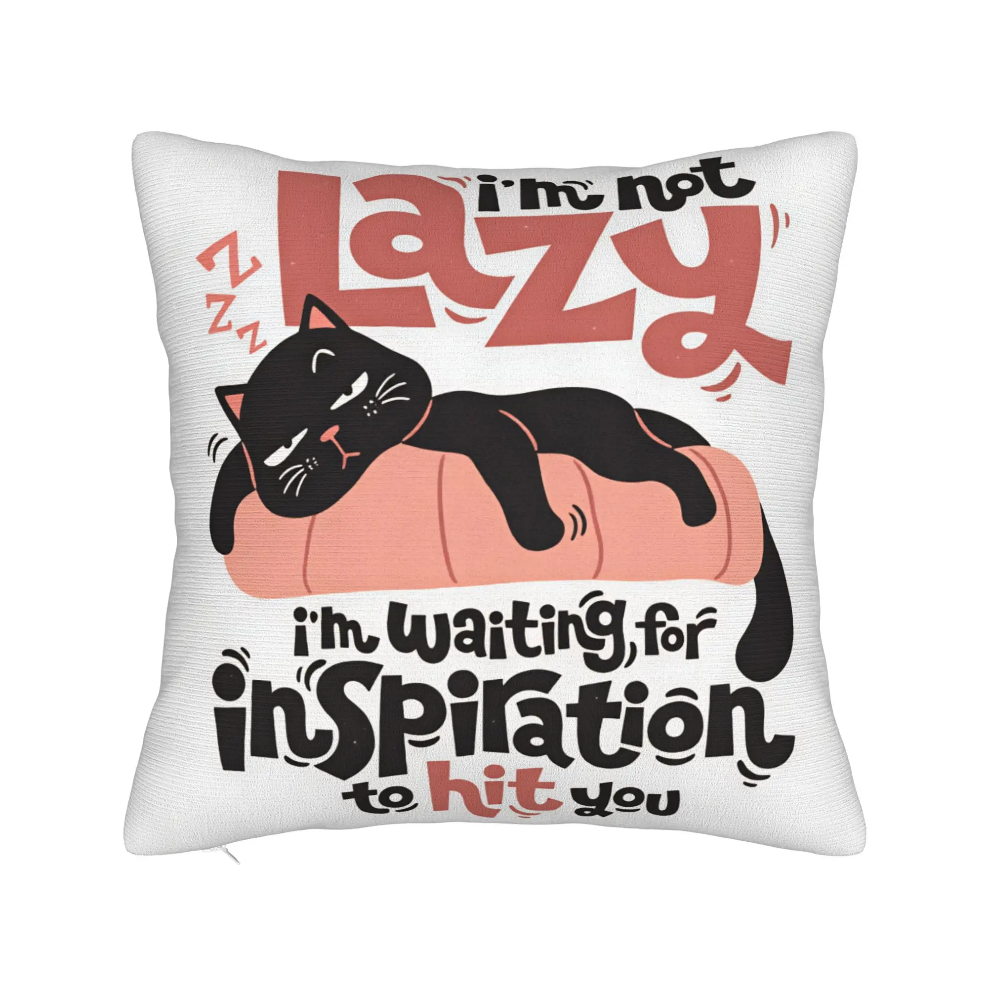 Pillow Cover HIT LAZY CAT Photographic Print  Cute Funny Pillow Case For Sofa Home Decoration Pillowcases