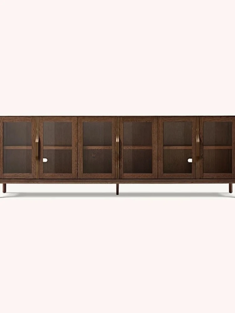 TT rural solid wood TV light luxury senior designer 6 door side locker
