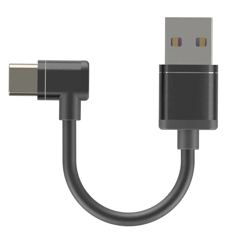Imagen 6: 90 grados codo en ángulo USB C tipo C Micro USB cámara de salpicadero Cable de carga teléfono celular estabilizador de cardán extensión corta de alimentación