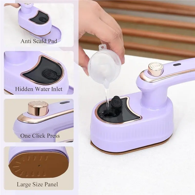 LITE-Mini Handheld Iron, Portable For Clothes Iron, Travel Garment Steamer,Supports Dry And Wet Ironing For Home EU EU Plug