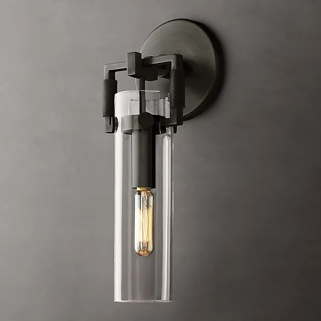 

simple wall lamp dining room bedroom bedside lamp creative copper glass Nordic living room background wall wall lamp