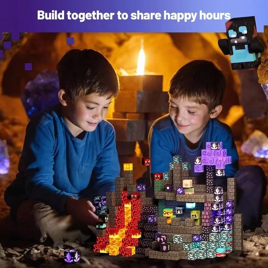 Wootoyz 100 Piezas Cubos Magneticos Bloques, Regalo Niño Niña 3 4 5 6 Años Bloques Magneticos Construccion Niños Juguetes Niño 3-6 Años Regalos de