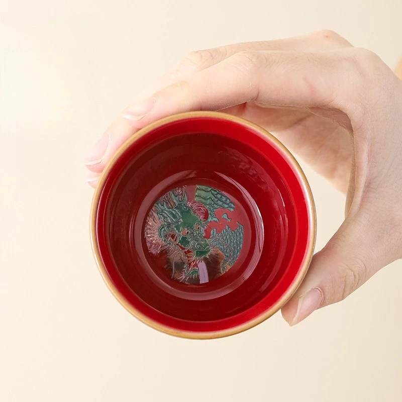 Boutique Enamel Color Ceramic Teacup Exquisite Small Tea Bowl Chinese Tea Set Supplies High Quality  Tea Cup