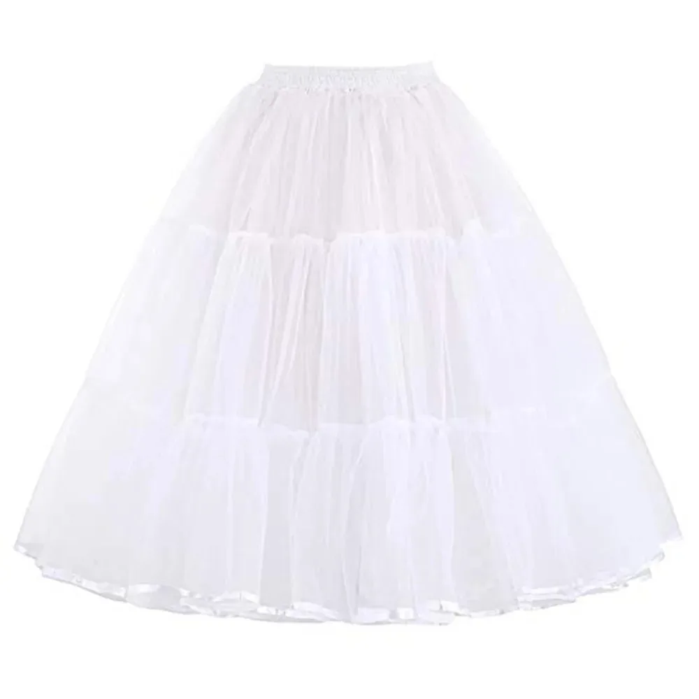 Frauen langen Tutu Rock Tüll Krinoline Vintage Petticoat Hochzeits kleid Unterrock Rockabilly Tutu flauschigen Erwachsenen Organza Petticoats