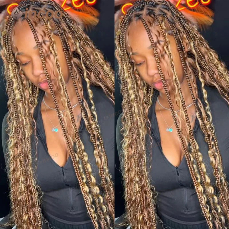 Synthetic Boho Braided Wigs For Black Women 36