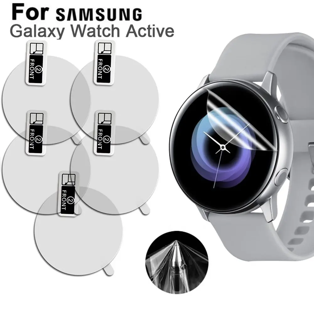 5 Pcs Ultra Thin Smart Watch Full Coverage Anti-Scratch Film Cover Screen Protector TPU For Samsung Galaxy Watch Active