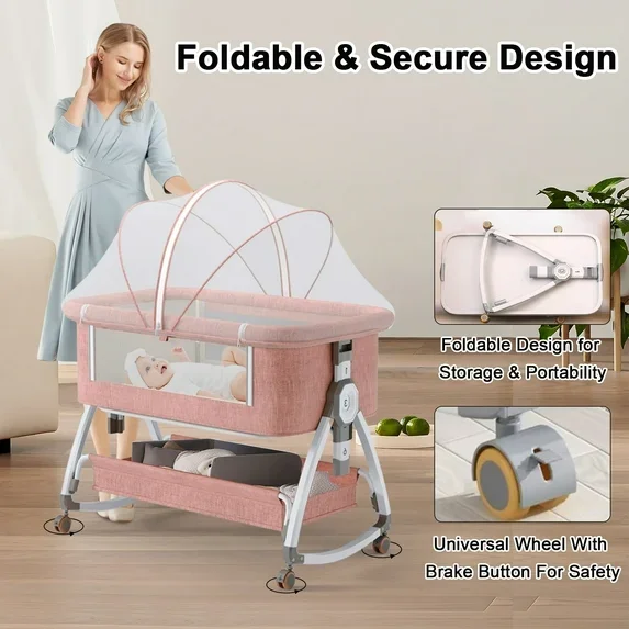 Foldable Adjustable Baby Bassinet 8