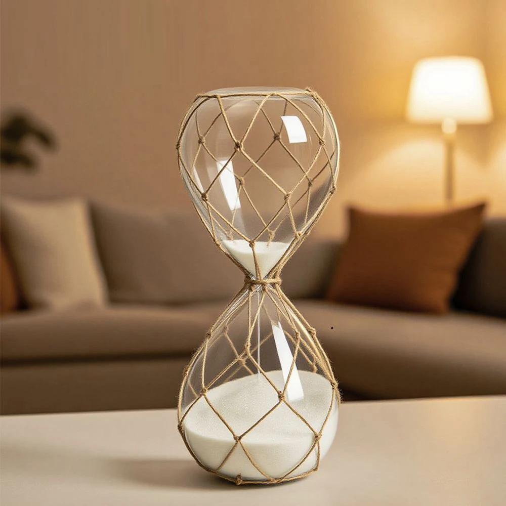 30mins White Mesh Bag Hourglass Sand Timer Kitchen School Crystal Hour Glass Sandglass Sand Clock Tea Timers Home Decoration
