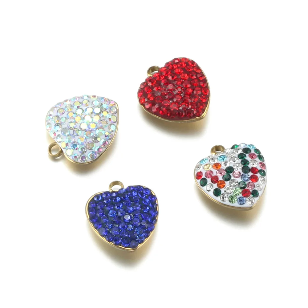 

2 Pcs/Lot Stainless Steel Heart Pendant For Earrings Necklaces Charms DIY Jewelry Making Supplies Crafts Accessories Wholesale
