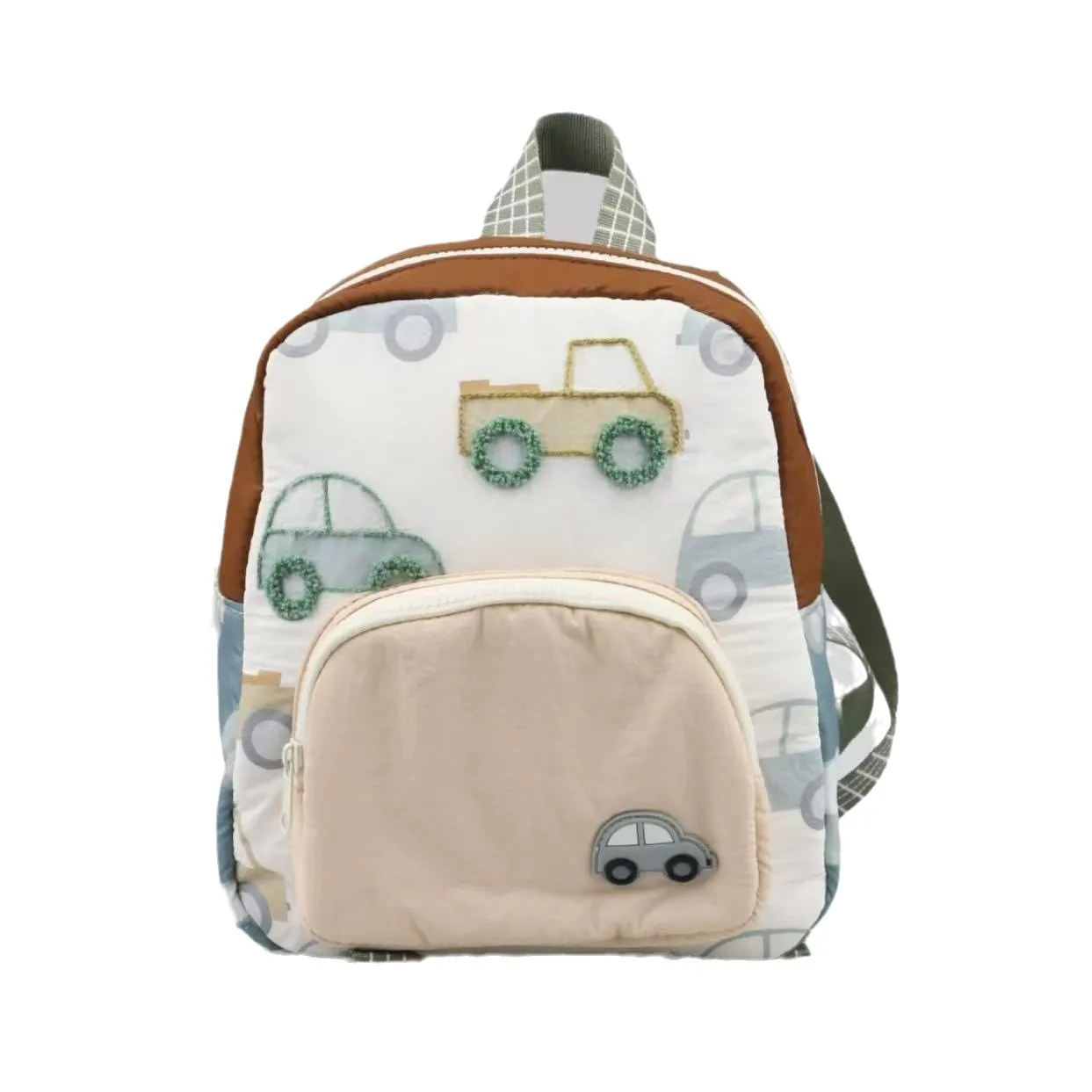

New car embroidered backpacks for boys and girls cute kindergarten schoolbags backpacks for outings