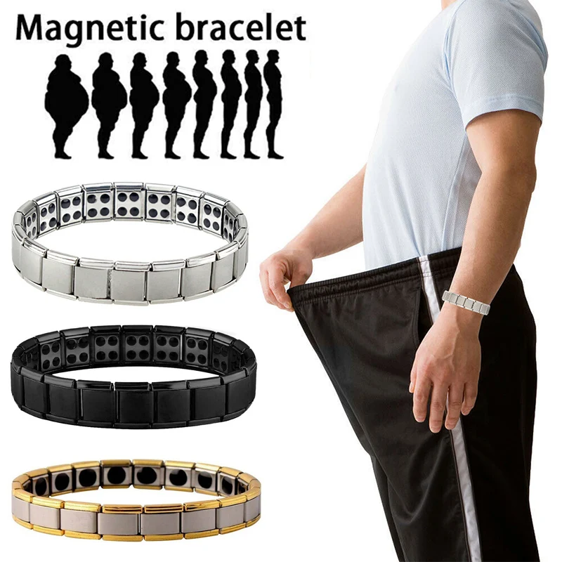 Mens Jewellery Health Weight Loss Magnetic Therapy Elemental Bracelet Arthritis Pain Relief Health Energy Bio Magnetic Male Gift