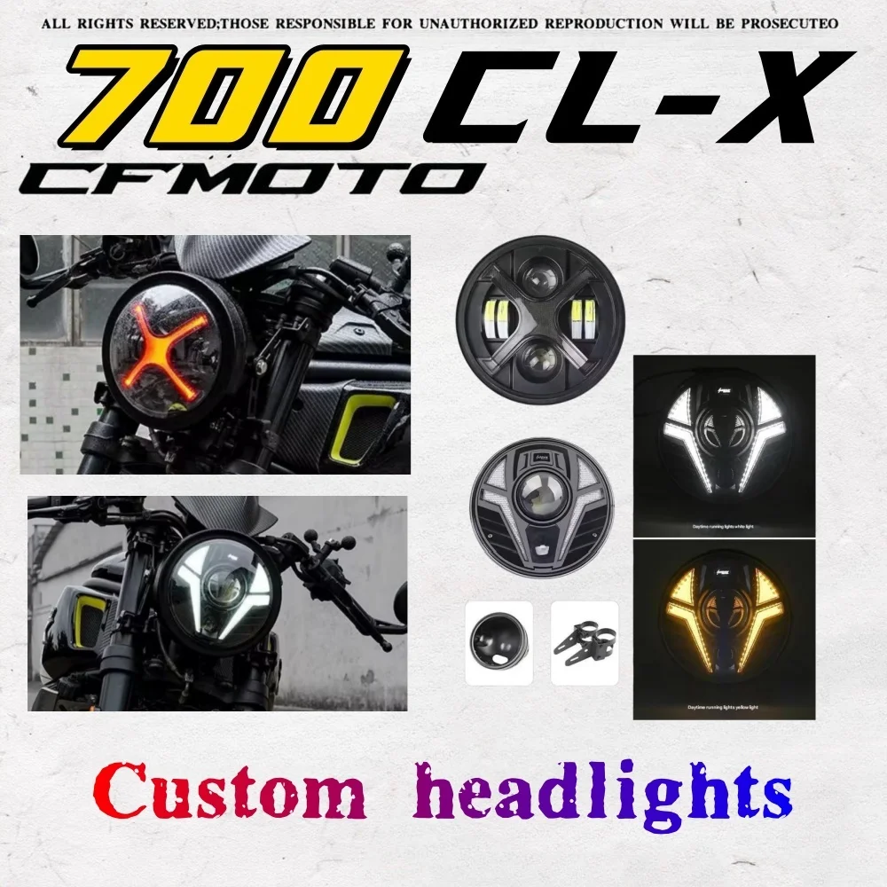 

For CFMOTO 700CLX 700CL-X 700clx custom modified headlight assembly retro headlight modification accessories
