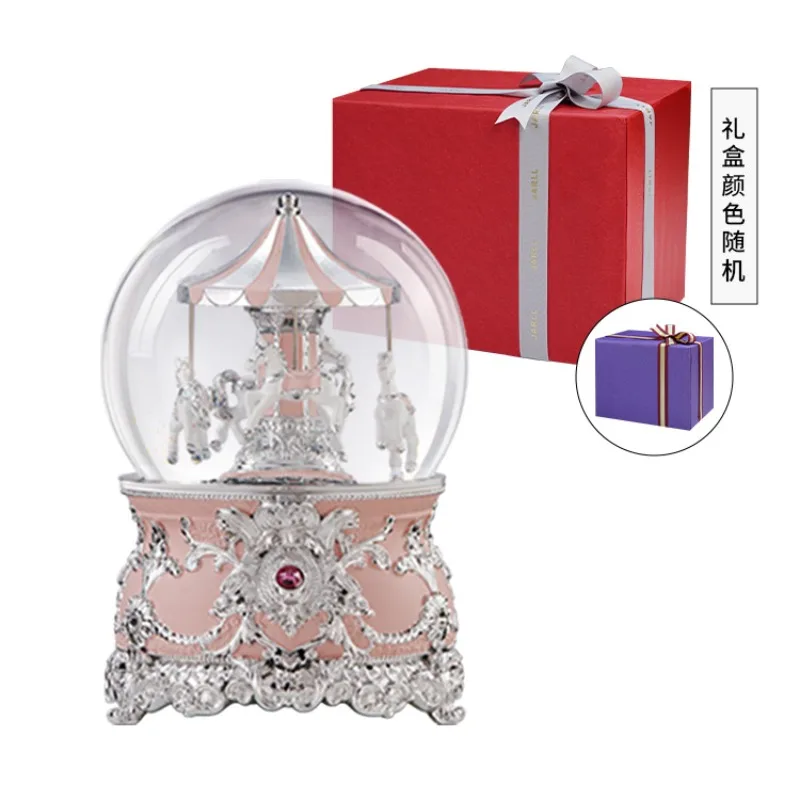 Music Box Girl Birthday Gift Carousel Crystal Ball