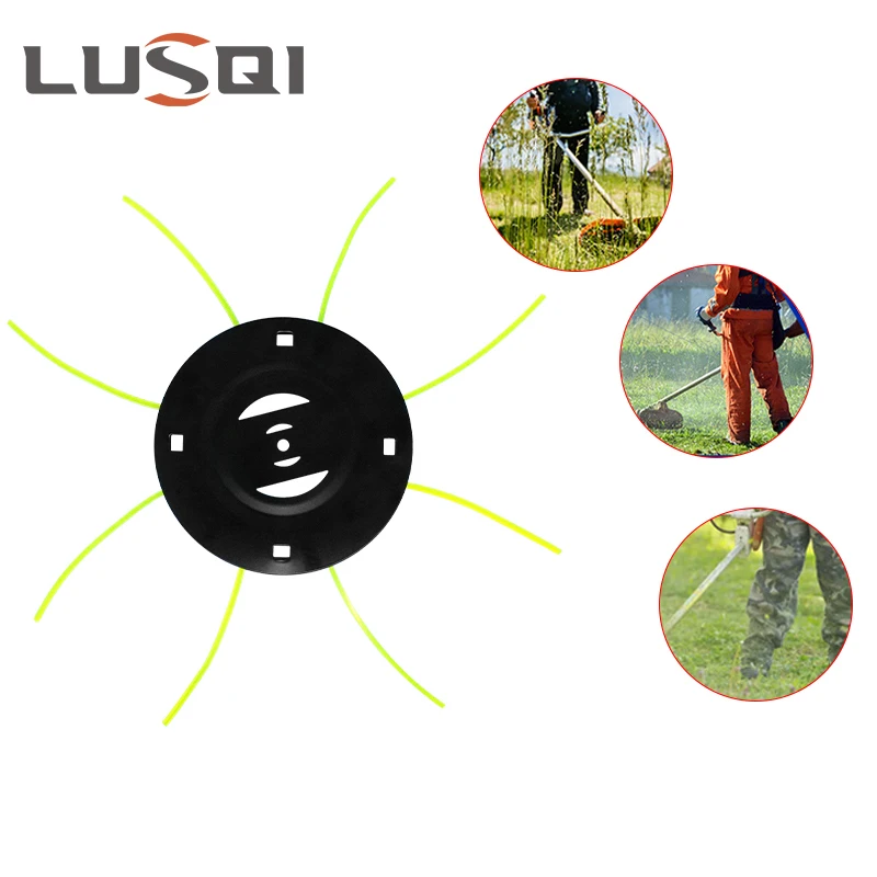 LUSQI Lithium/Gasoline Brushcutter Grass Trimmer Head With 4 Lines Brush Cutter Accessory For Home Garden Weeding Tools