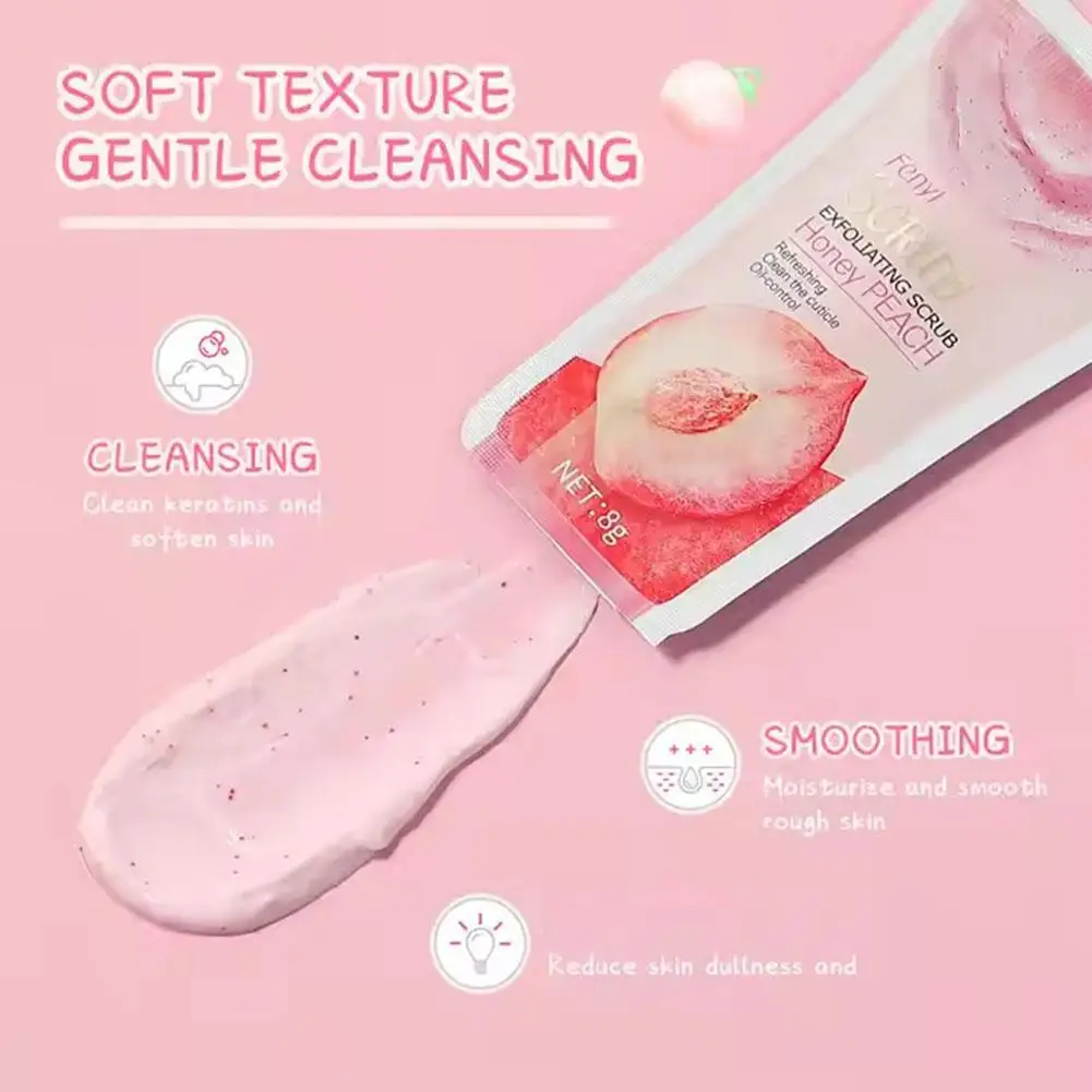 

1/10/20/50/100pcs Butter Body Scrub Face Exfoliating Peach Extract Deep Cleansing Moisturizer Soft Whitening Skin Care Body Care