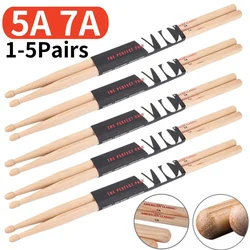 Beginners Drum Sticks Consistent Weight and Pitch Mallets Wood Tip Drumsticks American Hickory Drumsticks Percussion Accessories