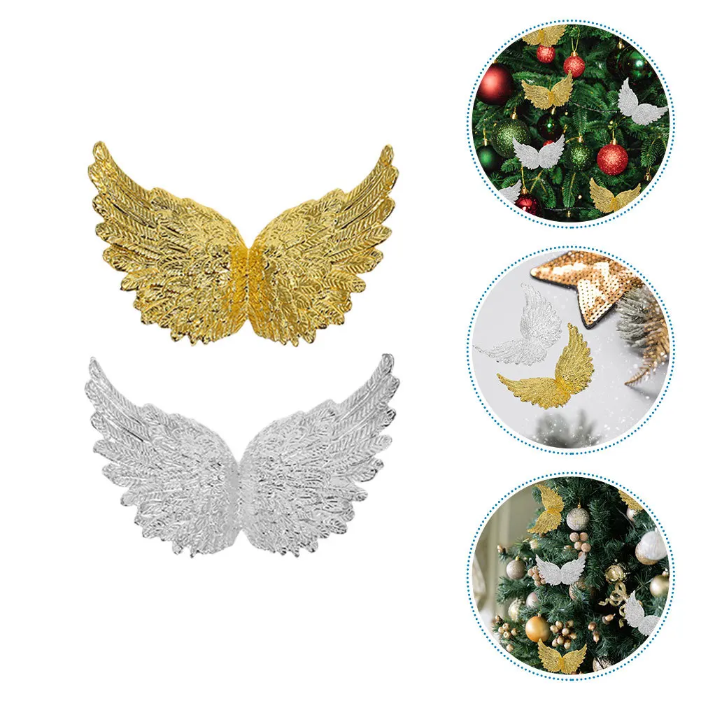

12Pcs Wing Cake Toppers Creative Plastic Angel Wing Ornaments Birthday Party Holiday Decorations Topper