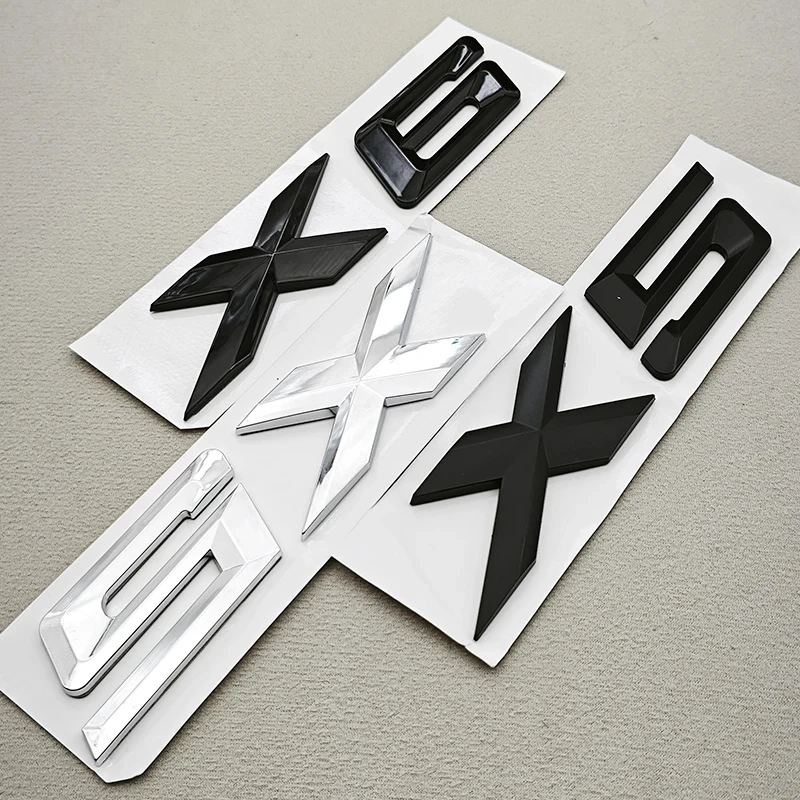 3D ABS Black Chrome Car Letters Rear Trunk Badge X5 X6 Logo Emblem Decals For BMW X5 X6 F15 G05 F16 G06 Sticker Auto Accessorie view 2