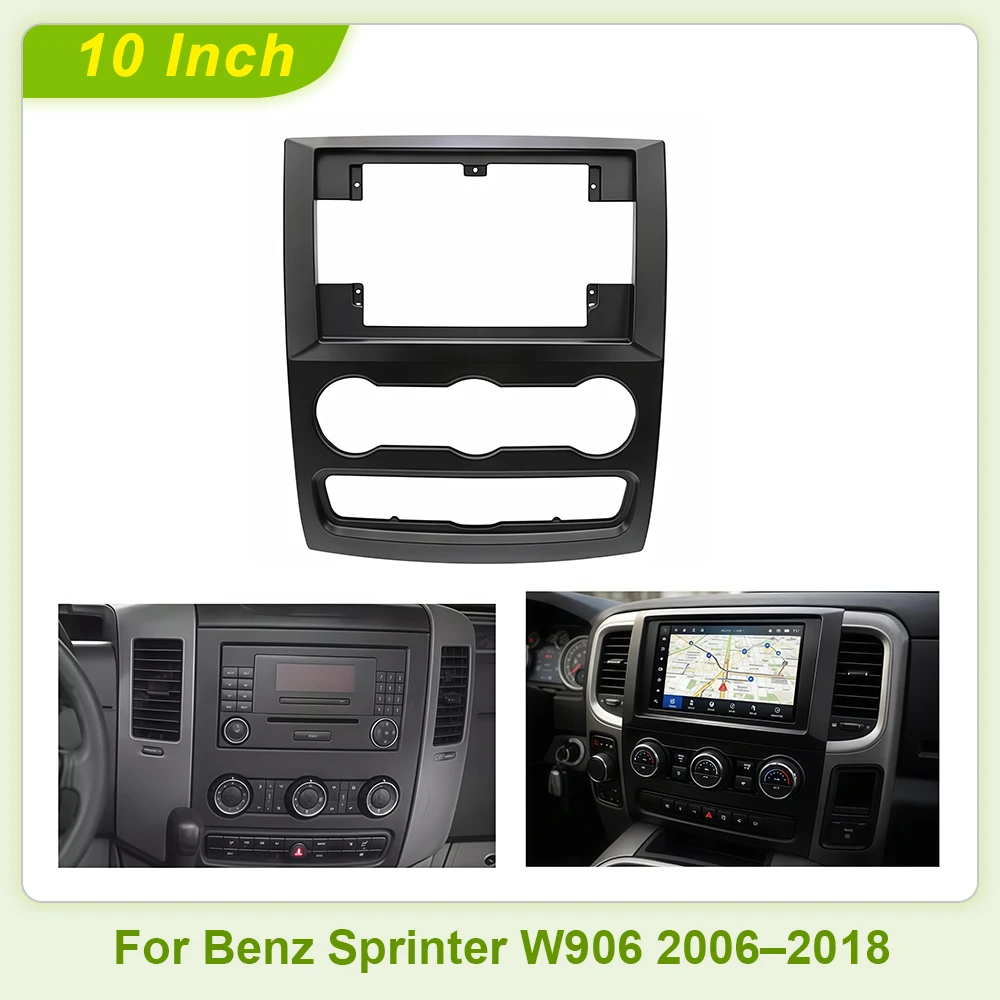 Pour Mercedes-Benz Sprinter W906 2006-2018, cadre de tableau de bord pour autoradio 10 pouces avec kit de câblage CANBUS