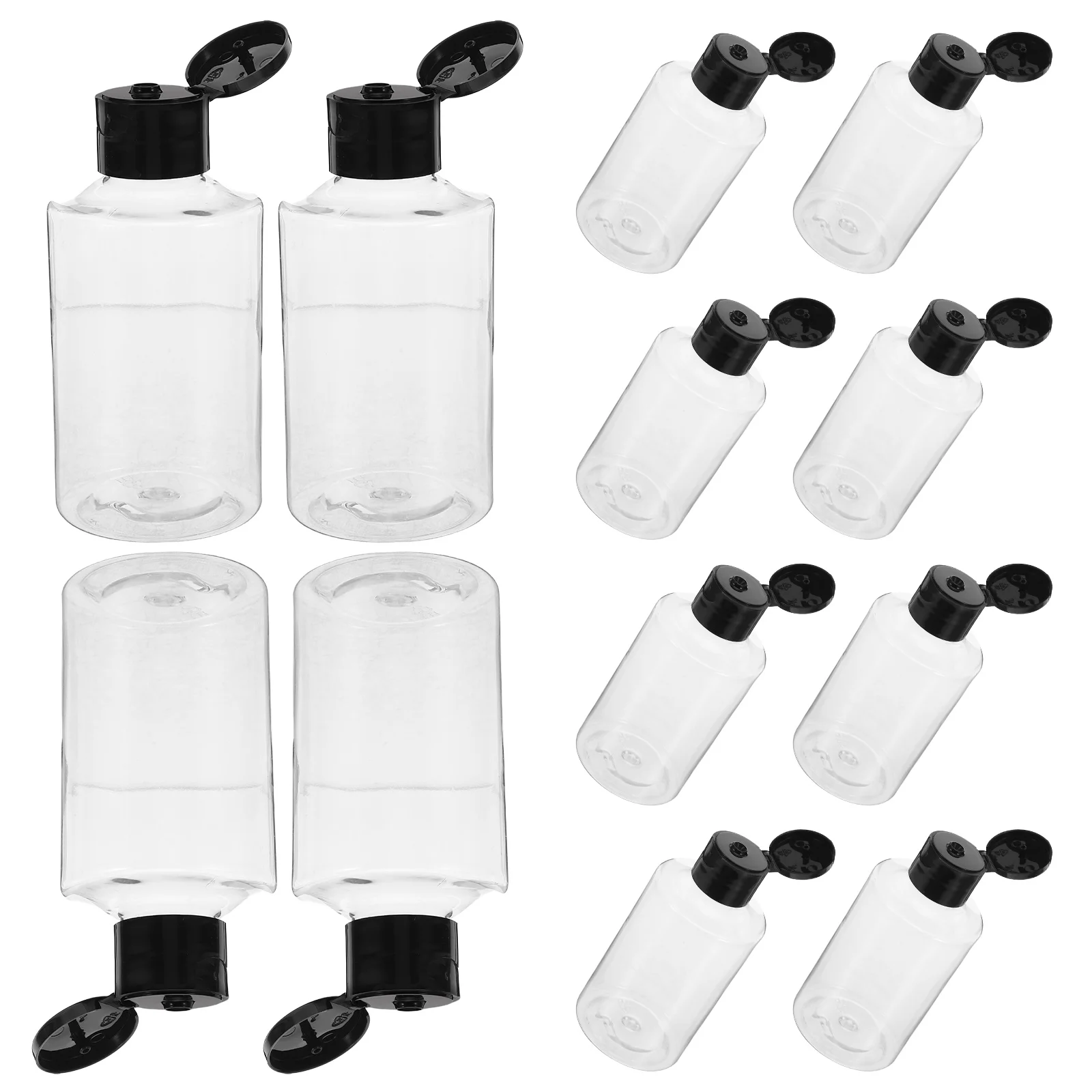 

12pcs Precision Liquid Dispensing Bottle Flip Top Squeeze Lab Plastic Container Clear Reusable Travel Toiletry Storage For Toner