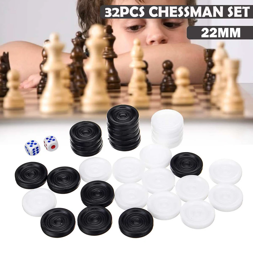 Plastic Checkers Backgammon Chess Pieces Kids Adults Board Game Entertainment