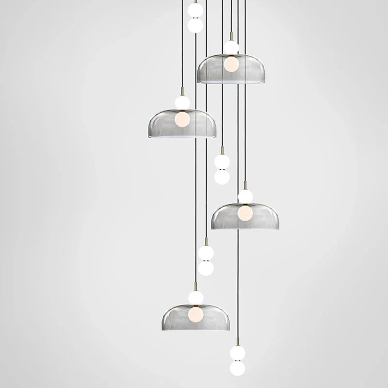 Imagem -06 - Modern Duplex Stairwell Glass Pendant Light Nordic Pendant Lamp Cabeceira Sala de Estar Quarto Corredor Escadaria Lâmpada Decorativa