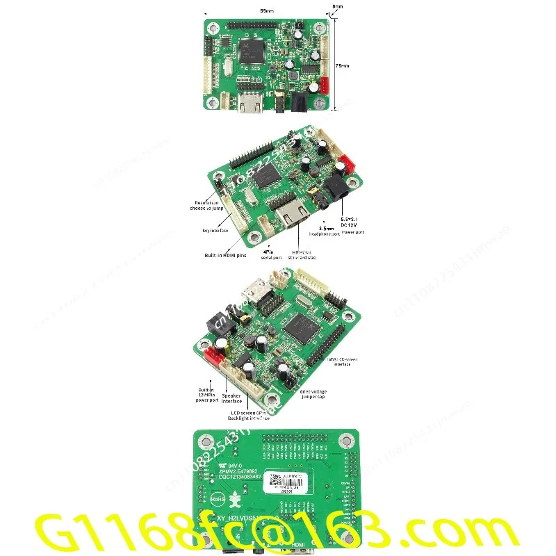 Single HDMI RTD2483 V1.0 LVDS LCD Driver Board Free Burning Small Audio HD Interface