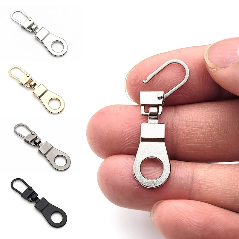 5/2PCS Metal Zipper Puller Replacement Tab Zipper Sliders Head Zipper Head Detachable Backpacks Purses Repair Sewing Accessories