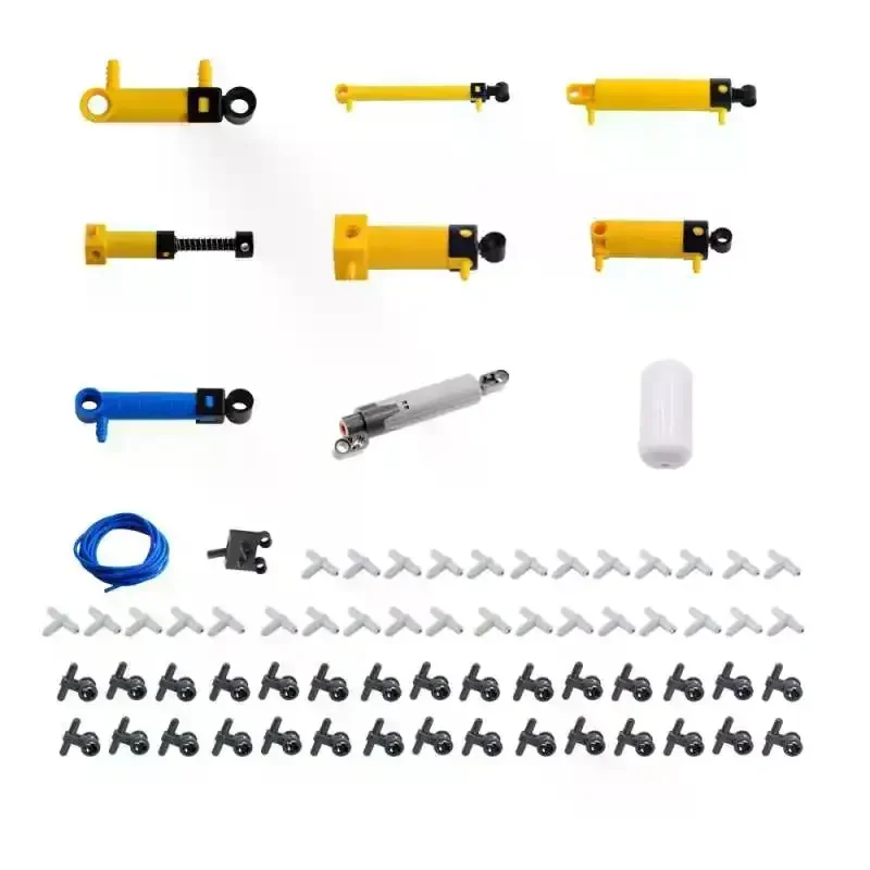 MOC Pneumatische kits Technische onderdelen Cilinders Luchtpomp Duwstangschakelaar Zuiger Luchtleiding Luchtbouwstenen 47225 19478 4697 8800