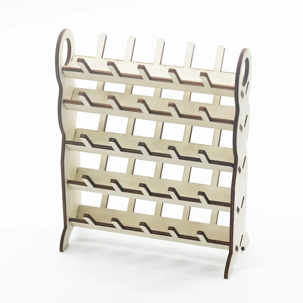 1Pcs Detachable Wooden Thread Holder 50 Spools Sewing Embroidery Thread Rack Organizer Wall Hanging Cones Stand Shelf Tool