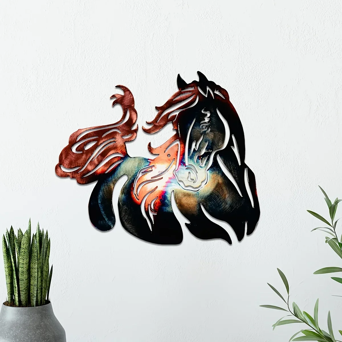 CIFBUY Horse Metal Art Home Decoration Iron Art Wall Decor Colorful Decoration Iron Crafts Colorful Wall Decoration wall decorat