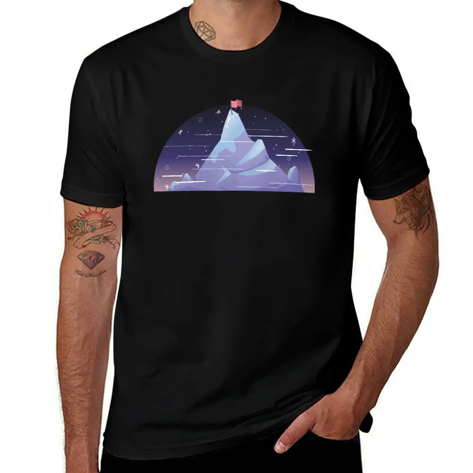 

Celeste fan art game. Celeste mountain. Video game. Game. T-Shirt man t shirts for men casual man t shirt luxury T-Shirt
