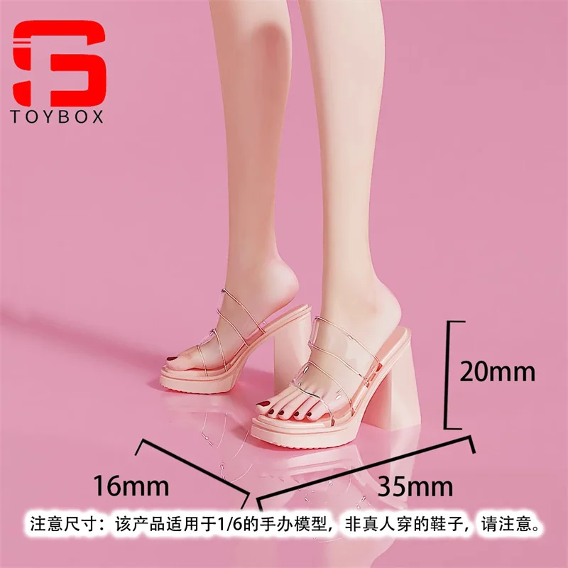 Sandali con tacco grosso femminile in scala 1/6, scarpe modello adatto per bambole con corpo di action figure da soldato da 12 pollici