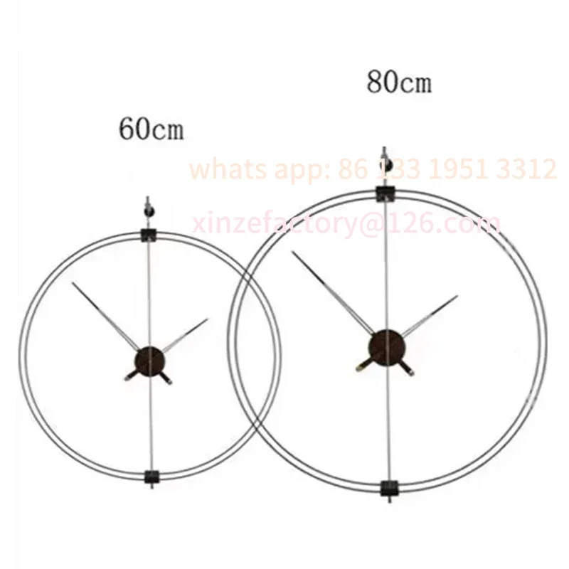 Customizable Spanish Minimalist Wall Clock Creative Luxury Living Room Art Clocks Solid Wood Pointer Large Wall Clock Silent