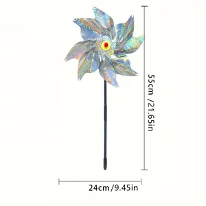 Reflektierender Reflexionspunkt von Pinwheels Farkly Bird Pinwheel Vogelscheuche Spinner der Gartenwindmühle, Rasen, Hinterhofdekoration, Haltet Vögel fern, 1PC 8 Hauptverkauf Catavento Jardim - №2