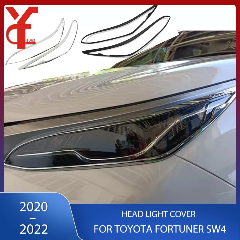 

ABS Chrome Head light Cover Trim Lamp Hoods Exterior Parts Car Accessories For Toyota Fortuner Hilux Sw4 2020 2021 2022 Ycsunz