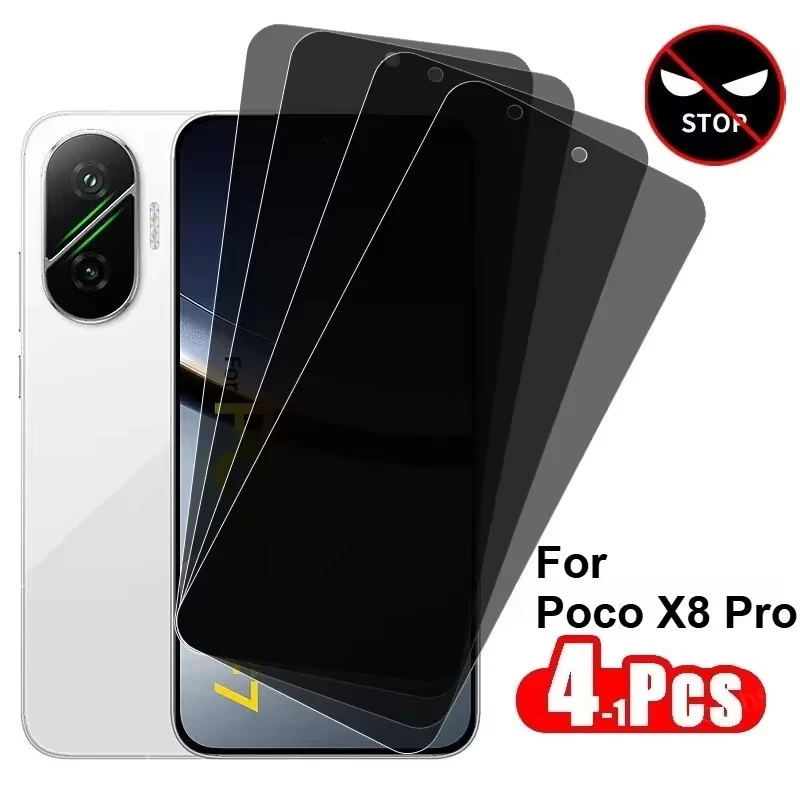 Protection d'écran anti-espion en verre trempé pour Poco X7 X8 Pro Max M7 F7 F4 F3 X6 X5 X4 X3 M3 M4 M5 M6 Pro M5S C75 C71 C65