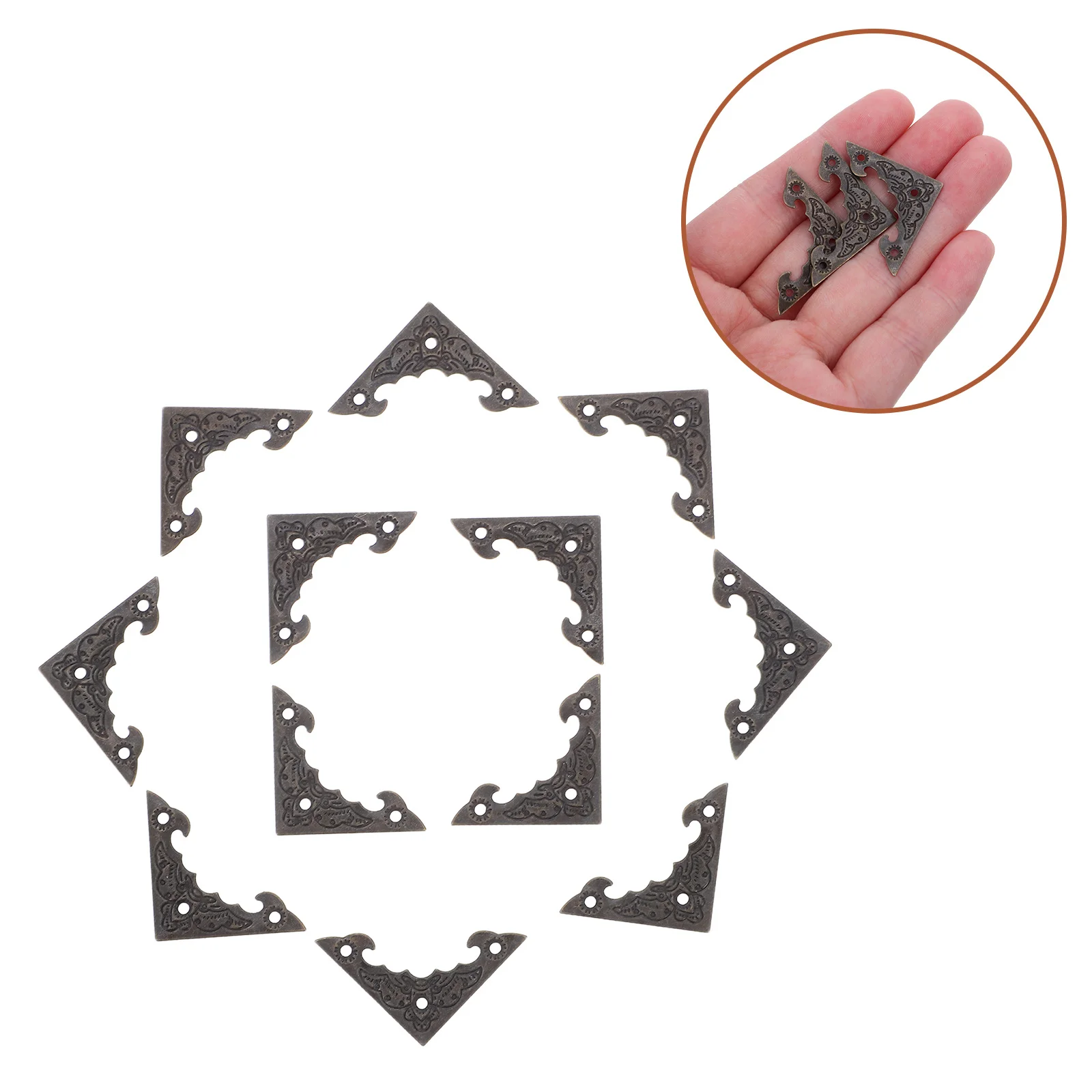 100 шт. Винтажные металлические уголки для защитных боксов