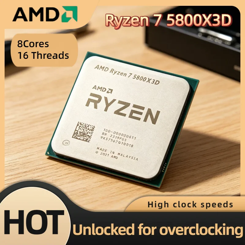 

AMD Ryzen 7 5800X3D 8 Core 16 Thread 4.5GHz AM4 7nm 96MB 3D L3 Cache 105W DDR4 3200MHz Tray CPU Fast Speed