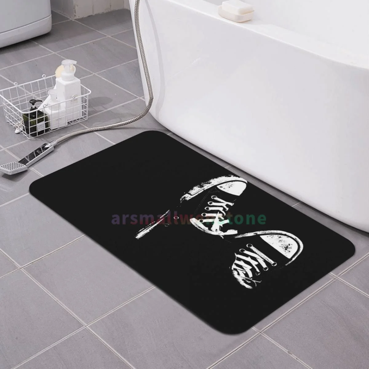 Skate Shoes Printed Diatom mud cushion absorbent quick drying mat bathroom door mat toilet diatomaceous earth non-slip foot mat