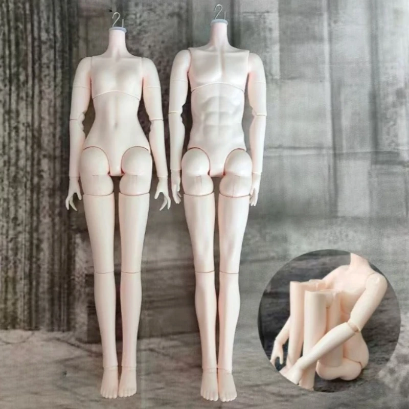 1/4 Female / Male Doll's Body with S Hook White Skin ABS Accessories for Dress Up Toy