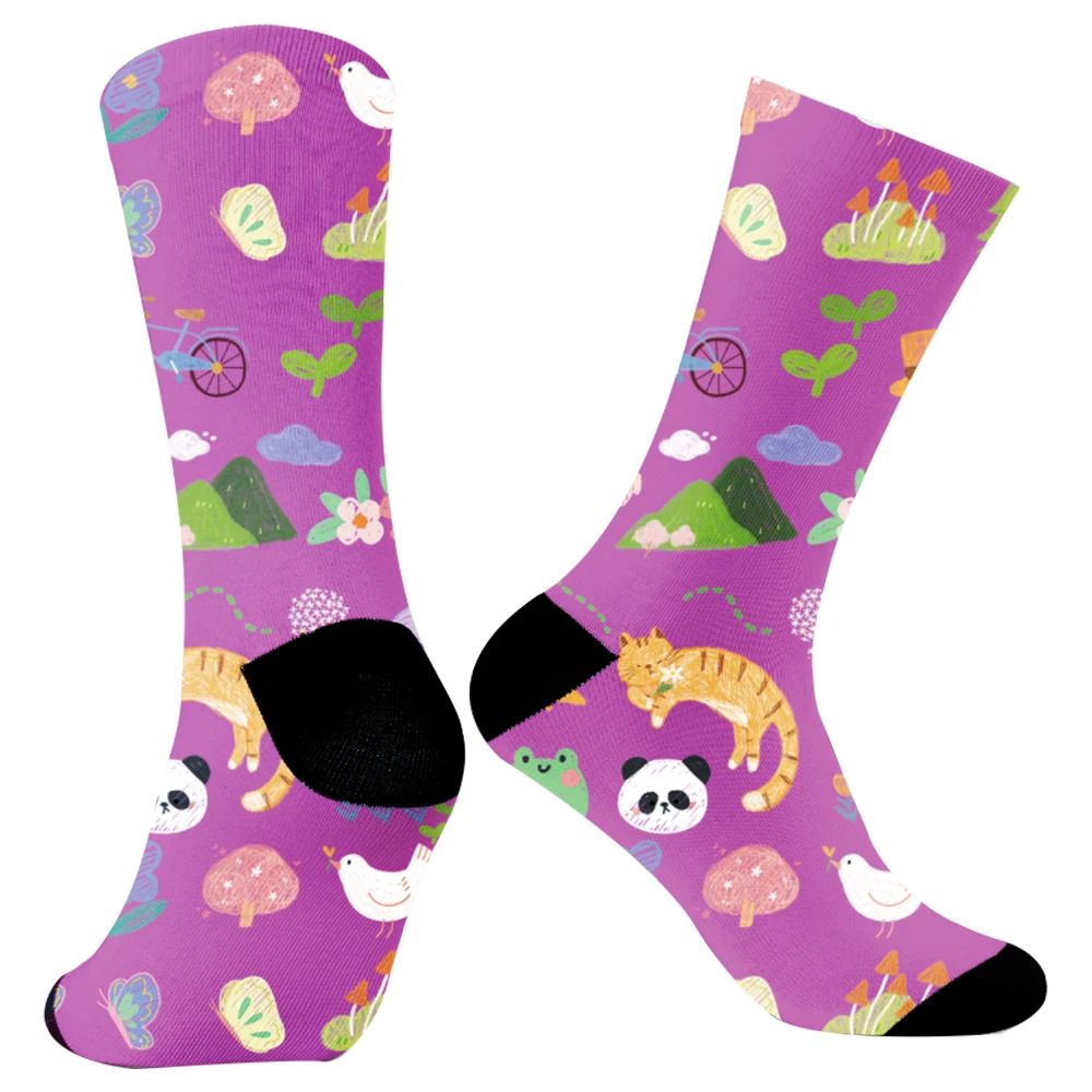 2024 New Print Art Funny Cute Socks Summer Christmas Cartoon Animal Fashion Colorful Harajuku Trendy Socks