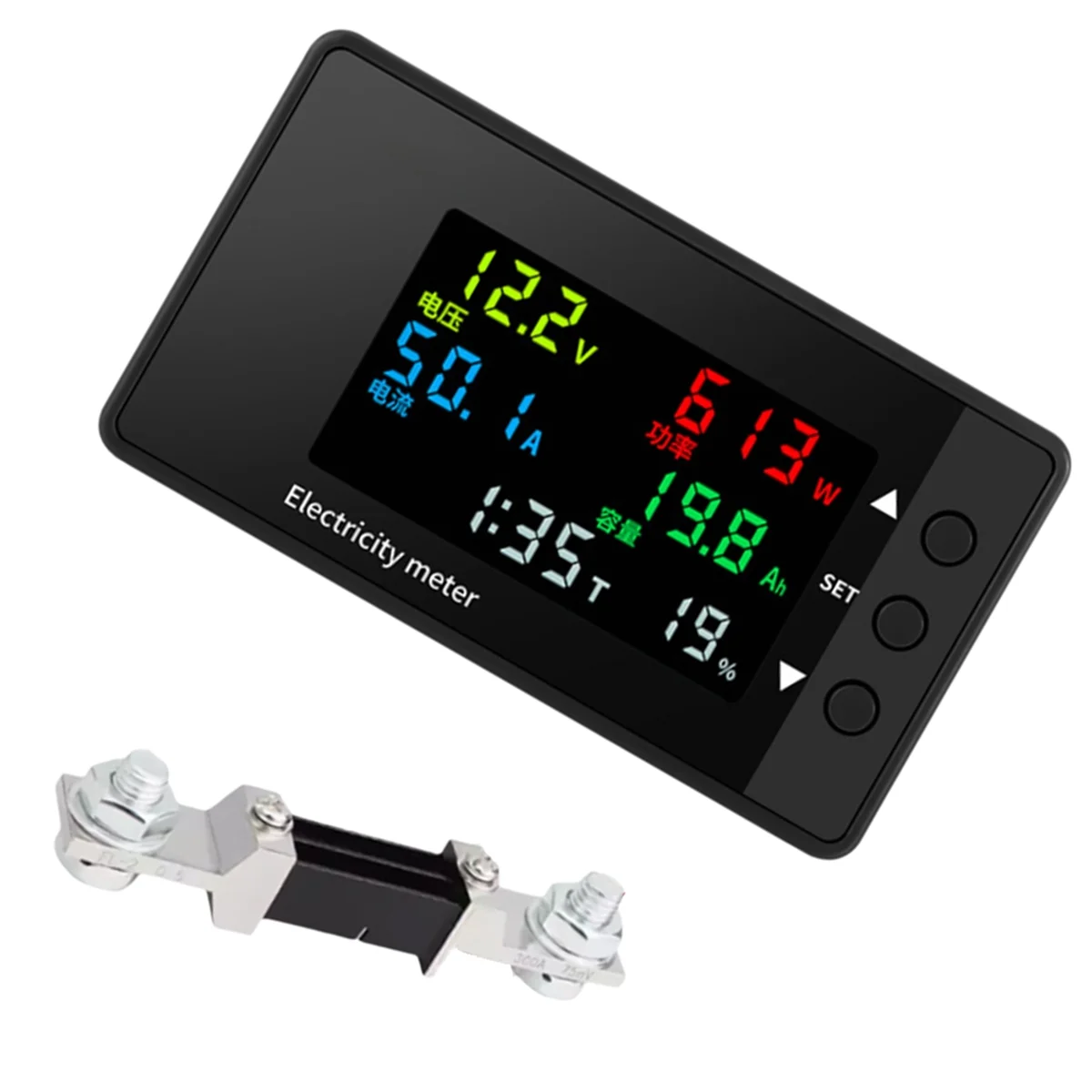 AA98 Multifunctional Digital Display DC Voltage and Current Meter 6 in 1 Two-Way Detection DC 7.5-100V AC 0-300A Meter
