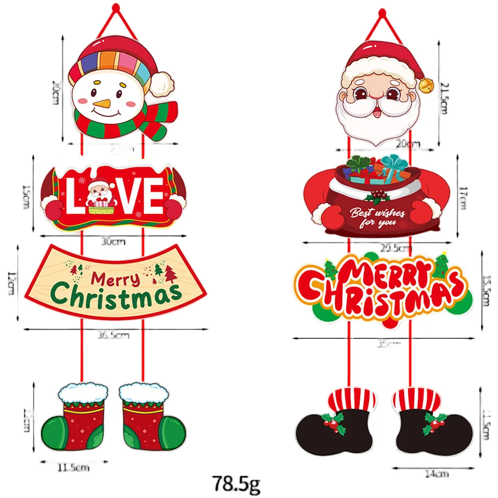 

For Holiday Party Door Hanging Ornament with Santa Claus and Christmas Tree Design Made of Paper Lightweight and Various Sizes