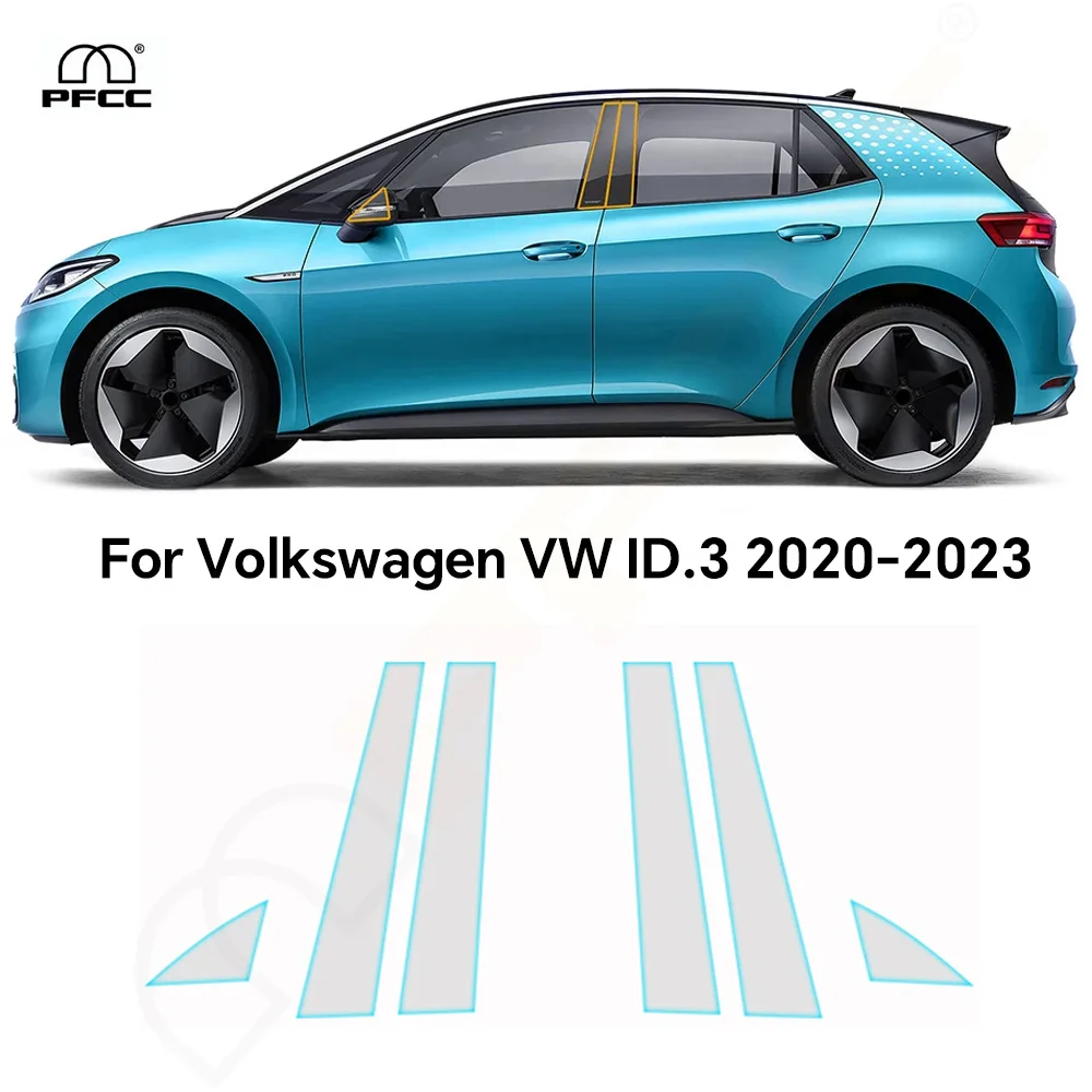 

For Volkswagen ID.3 2020-2023 Headlight Rearview A B Pillars TPU Paint Protection Film Pre-cut PPF Clear Bra Anti-scratch Cover